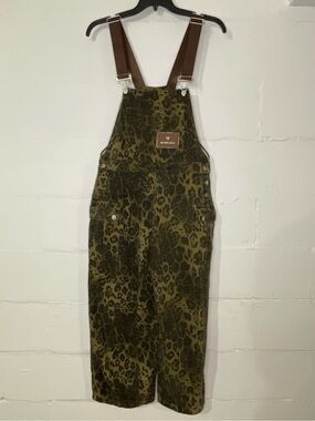 Aelfric Eden Leopard-Print Overalls with Brown Straps